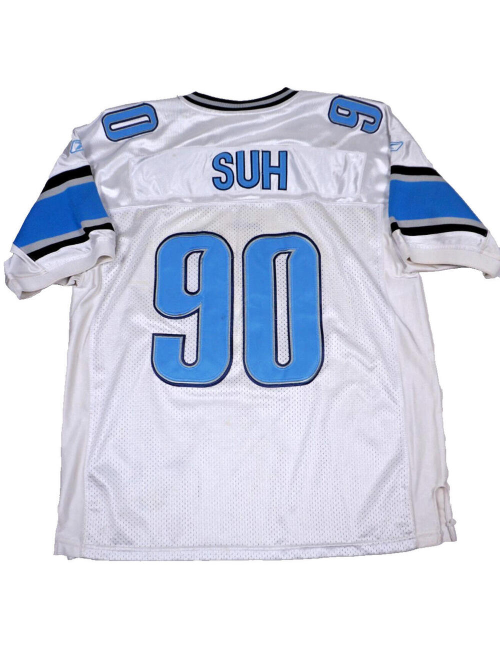 Detroit Lions Jersey Mens 50 White Ndamukong Suh #90 Reebok Football Stitched